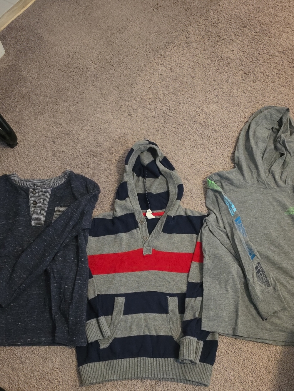 Cat & Jack And Adidas Striped Hooded Sweater And Tops BUNDLE